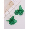 Pendants d'oreilles vert sapin avec motif floral